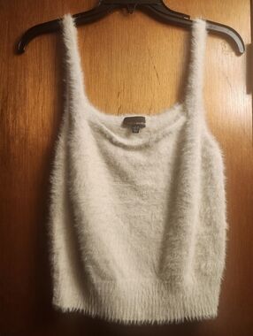 Lucy Paris Cream Fuzzy Camisole Tank Top
